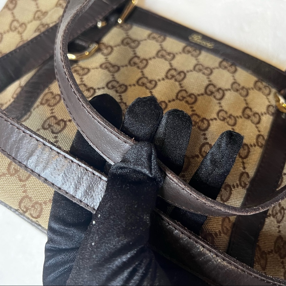 GUCCI CANVAS SHOULDER BAG - Picture 4 of 8